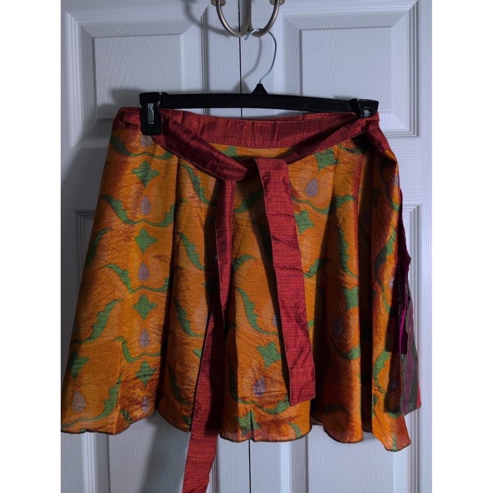 Jaded Gypsy Patchwork Maxi Wrap Skirt Tie Waist Cotton Free Size NWT